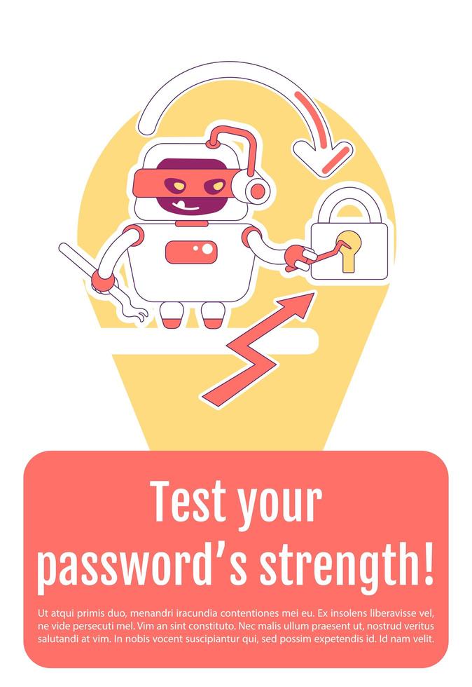Schlechter Bot teste dein Passwort vektor