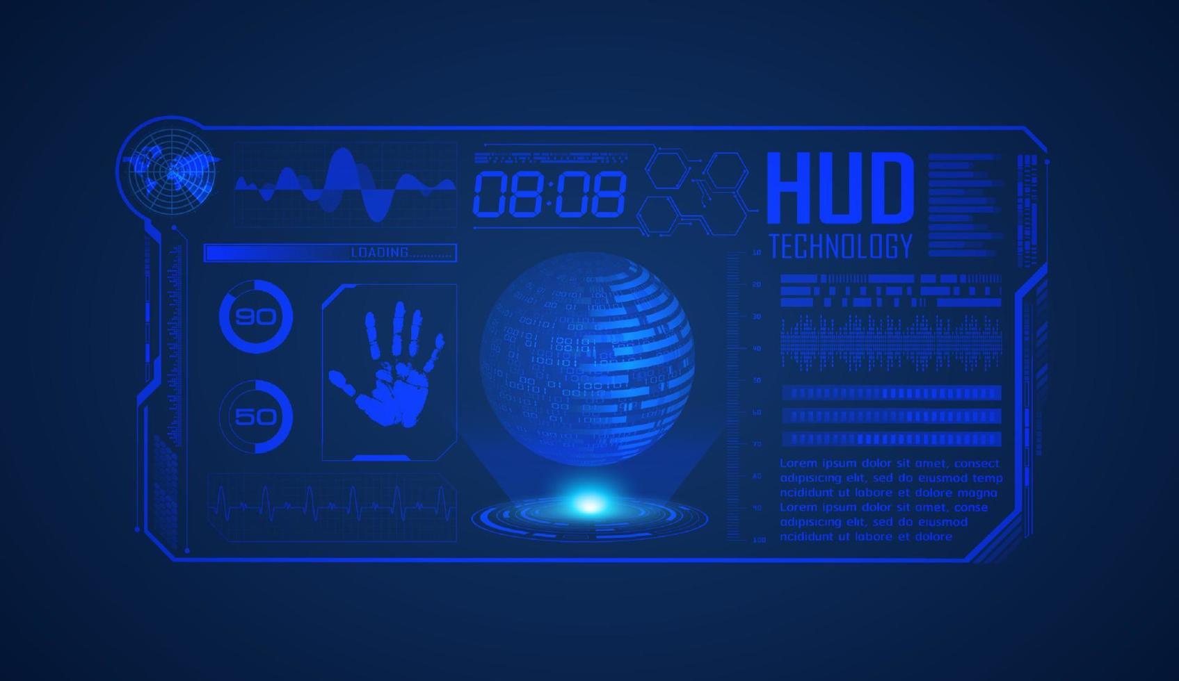 modern hud teknologi skärm bakgrund vektor