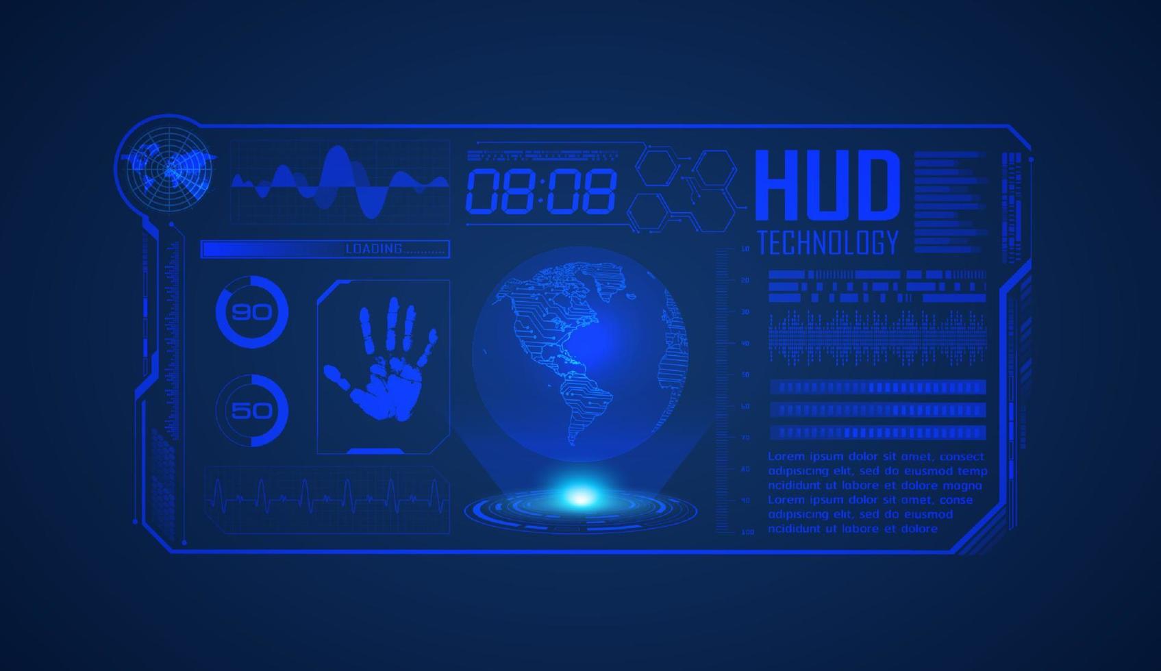 modern hud teknologi skärm bakgrund vektor