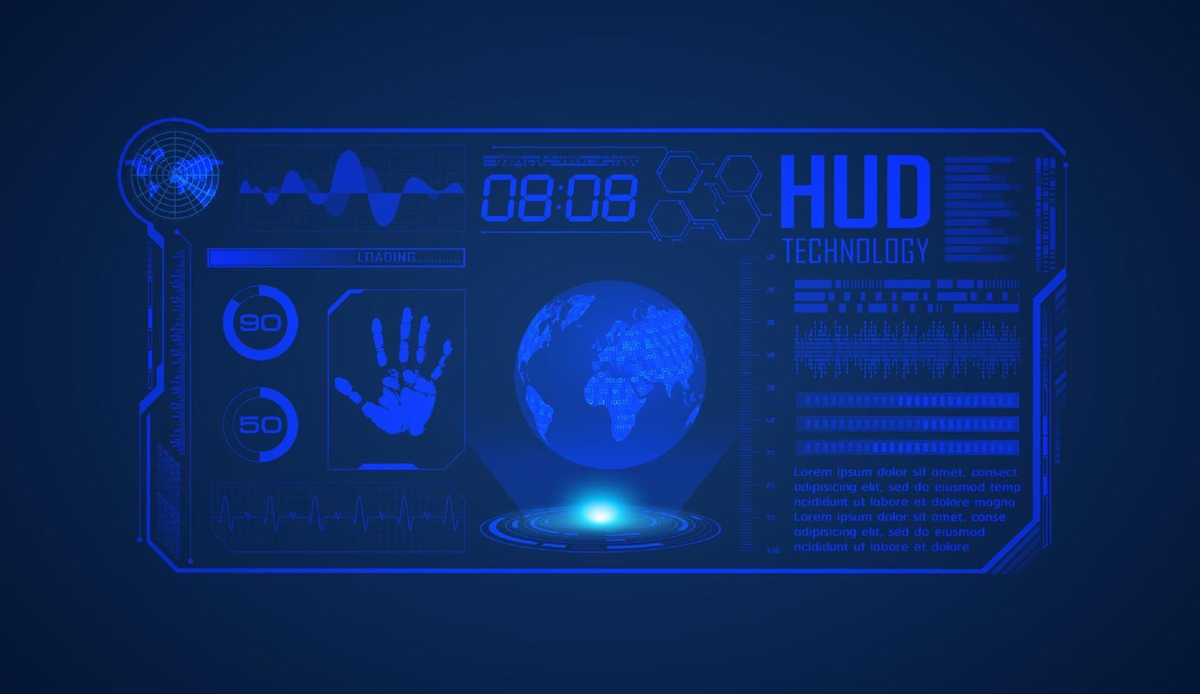 modern hud teknologi skärm bakgrund vektor