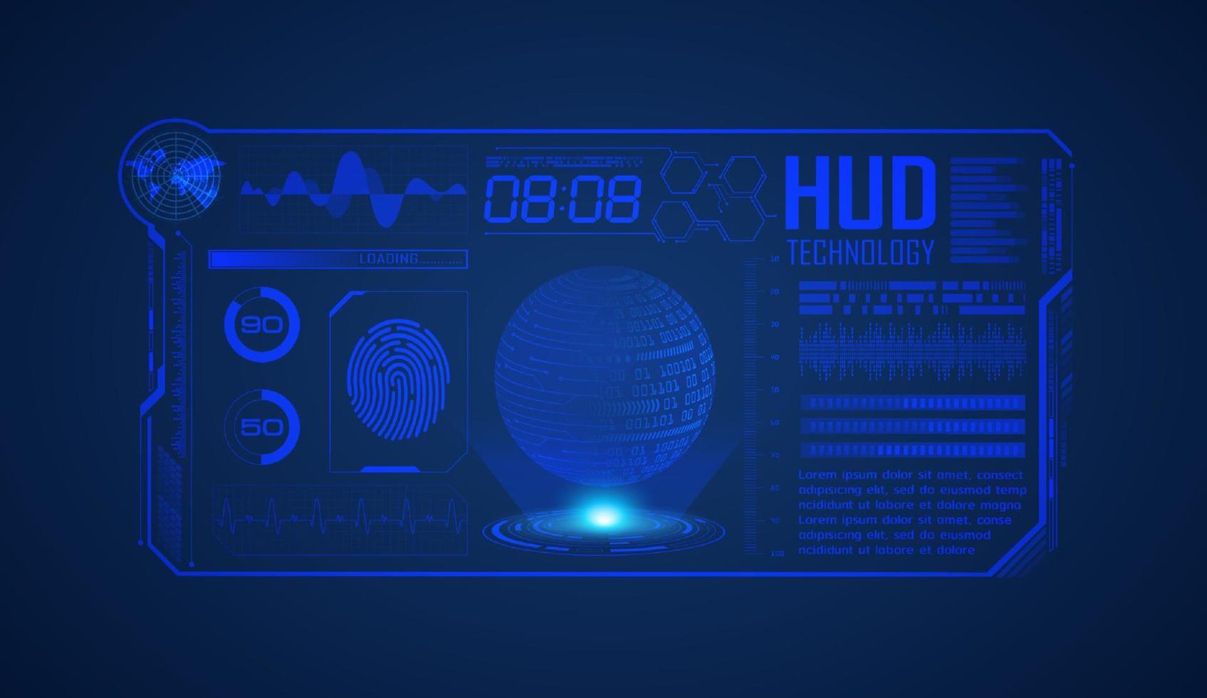 modern hud teknologi skärm bakgrund vektor