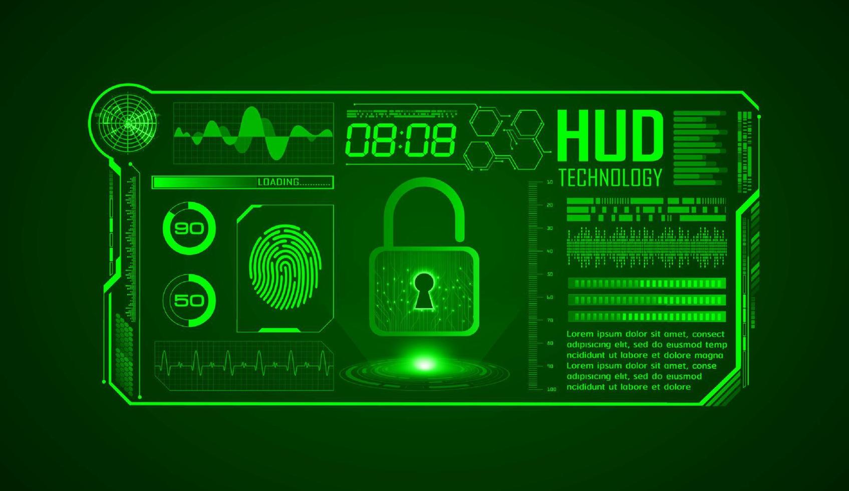 moderner hud-technologie-bildschirmhintergrund vektor