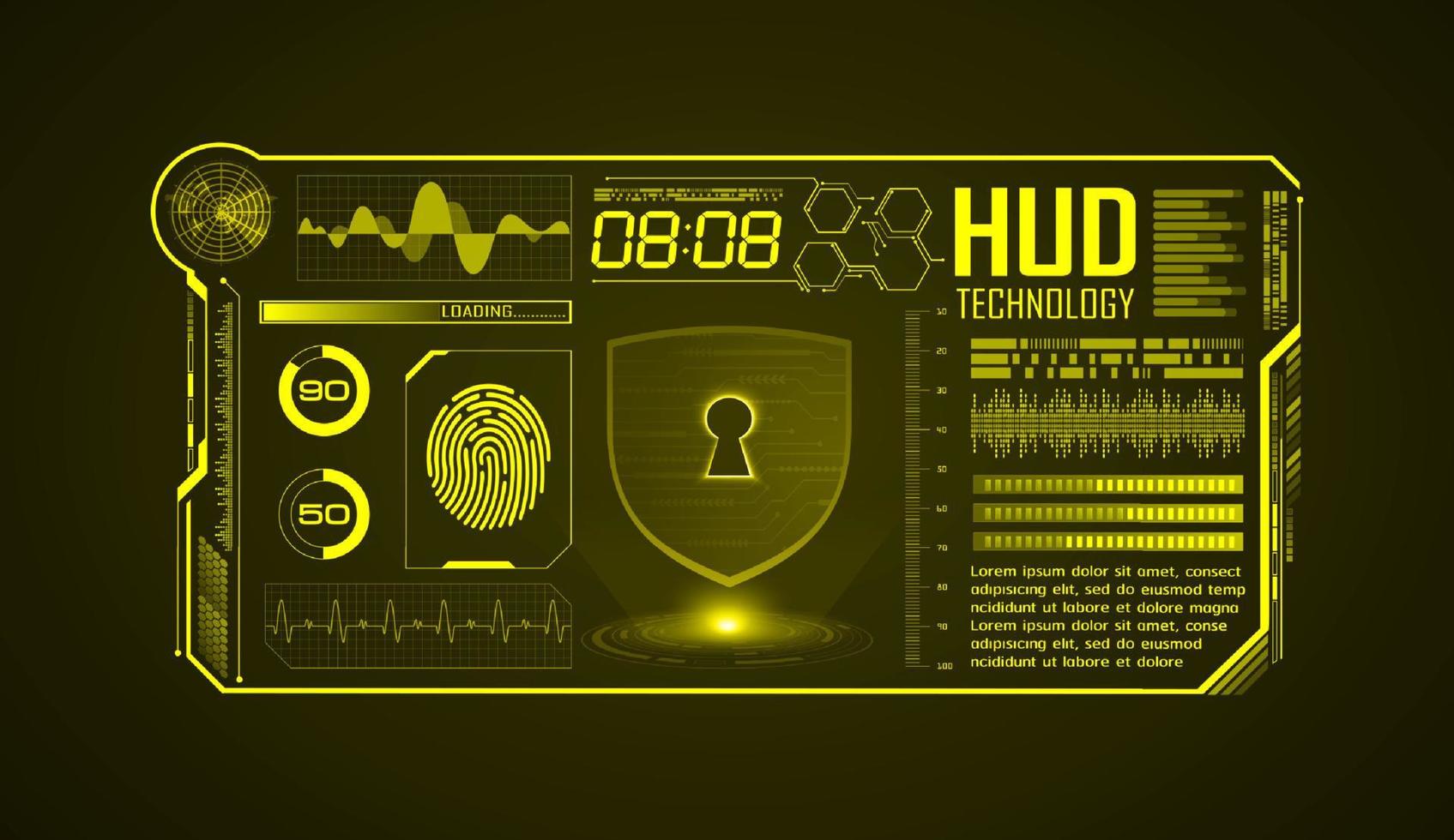 moderner hud-technologie-bildschirmhintergrund vektor