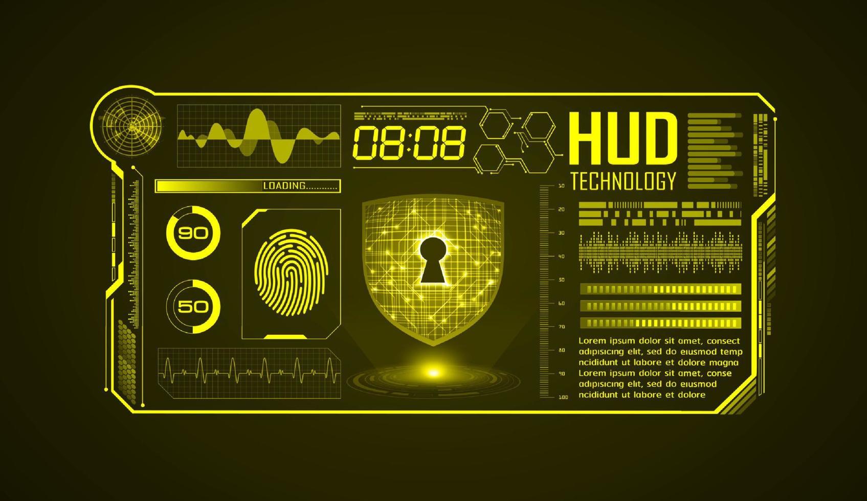 modern hud teknologi skärm bakgrund vektor