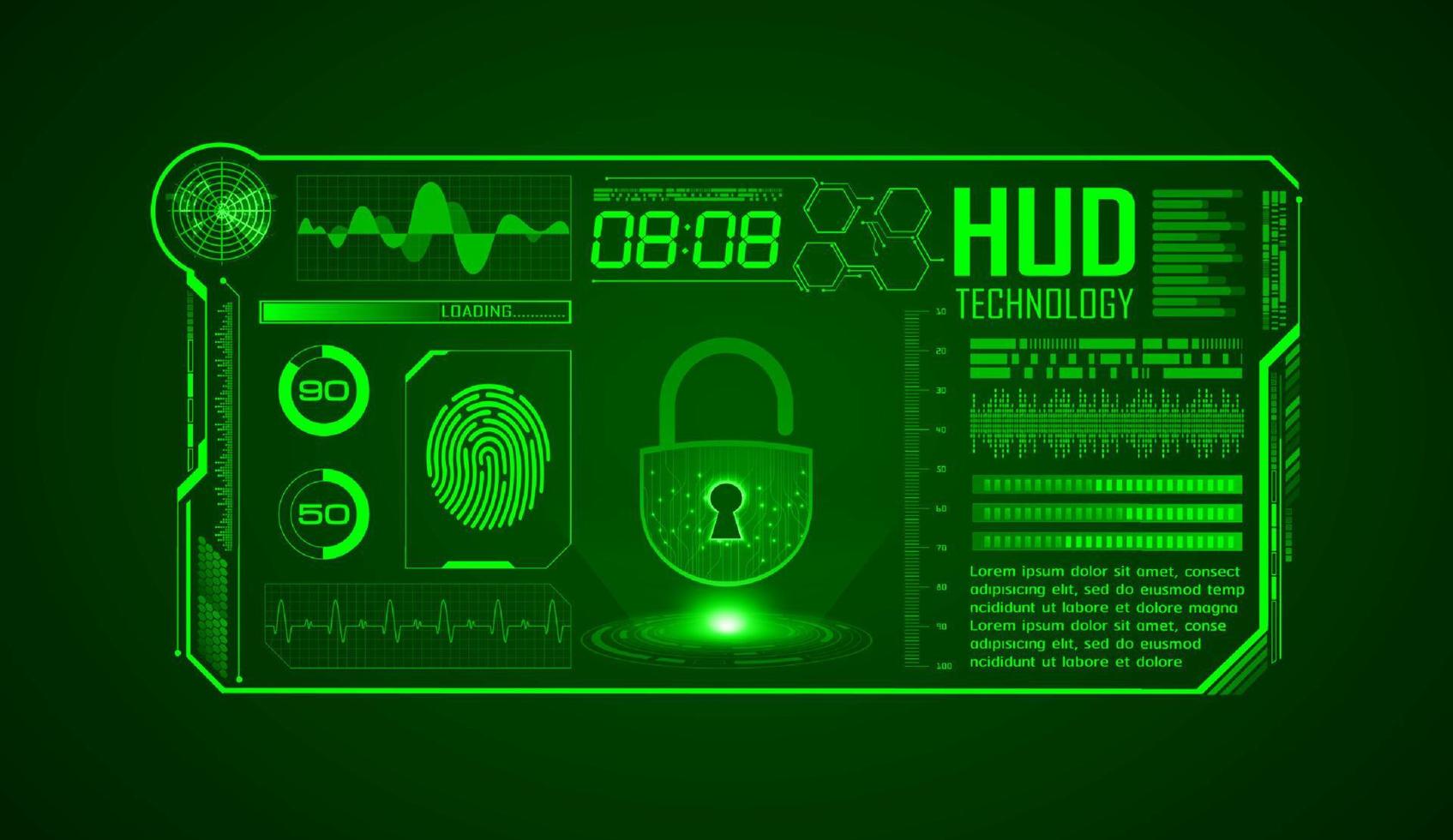 moderner hud-technologie-bildschirmhintergrund vektor