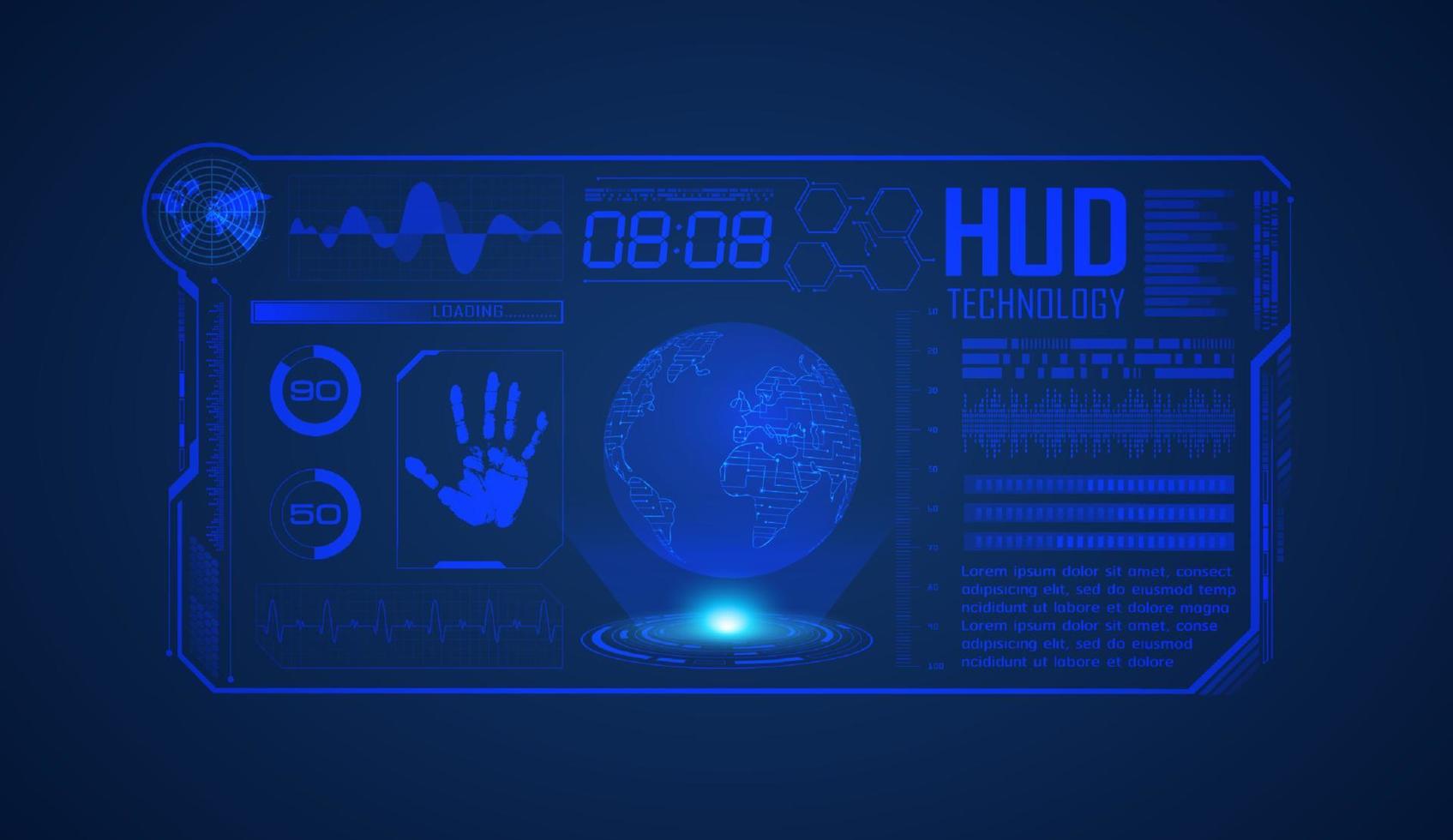 modern hud teknologi skärm bakgrund vektor