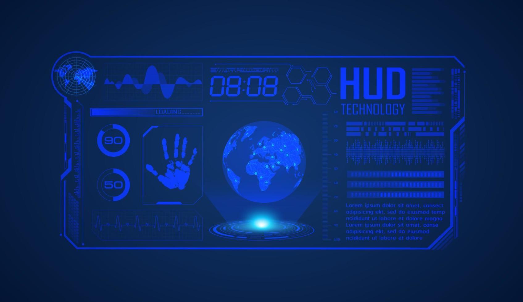 modern hud teknologi skärm bakgrund vektor