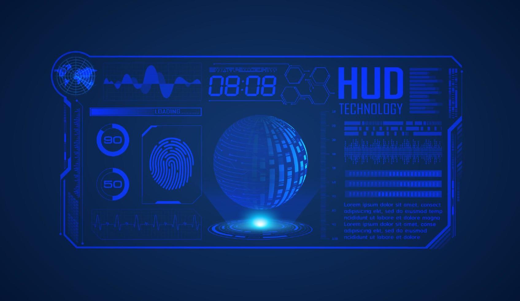 moderner hud-technologie-bildschirmhintergrund vektor