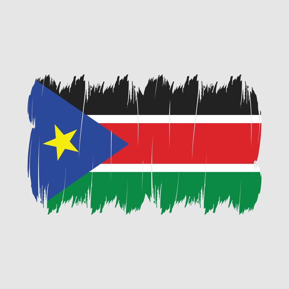 södra sudan flaggborste vektor