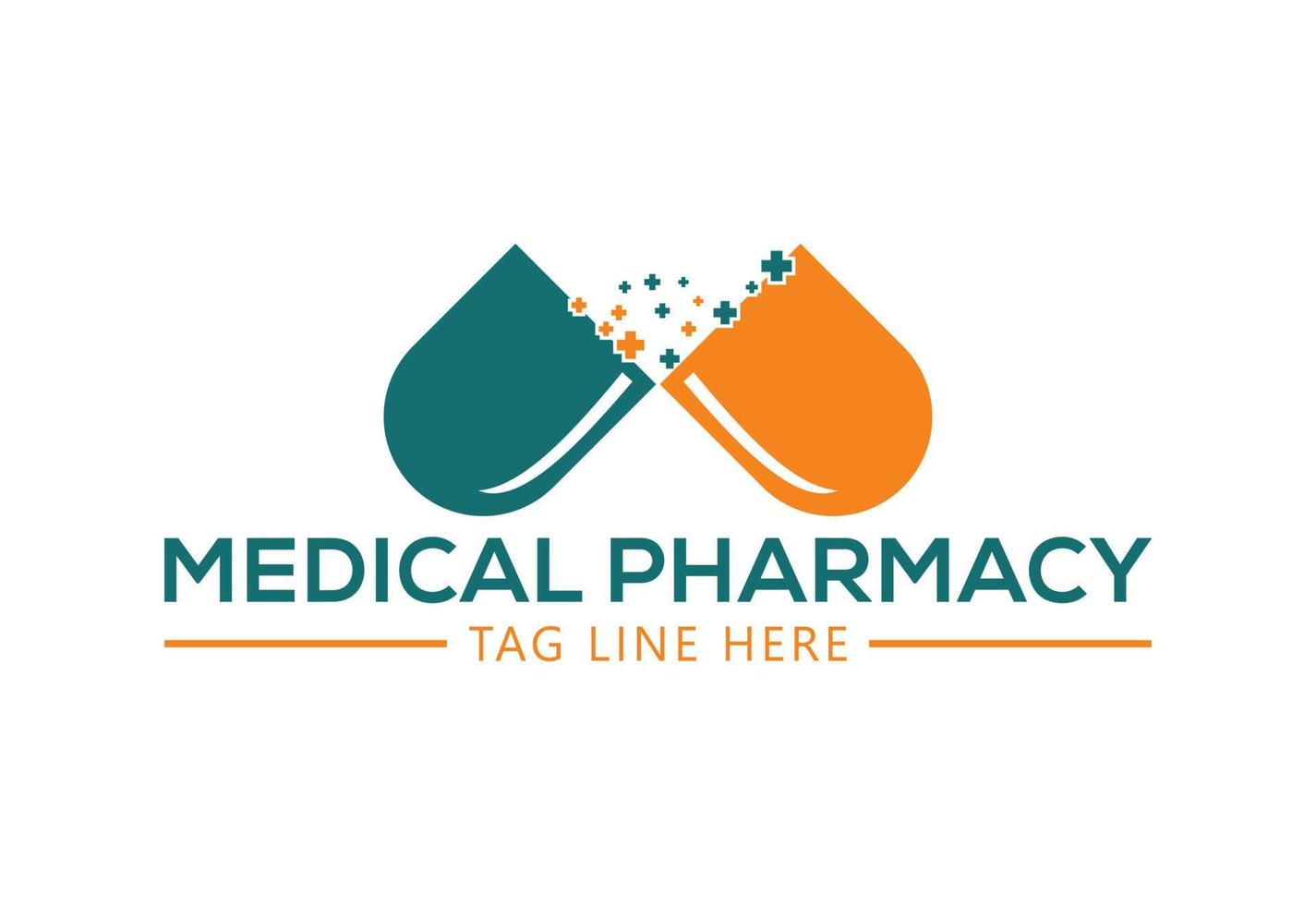 kreativ medicinsk apotek logotyp design, vektor design begrepp
