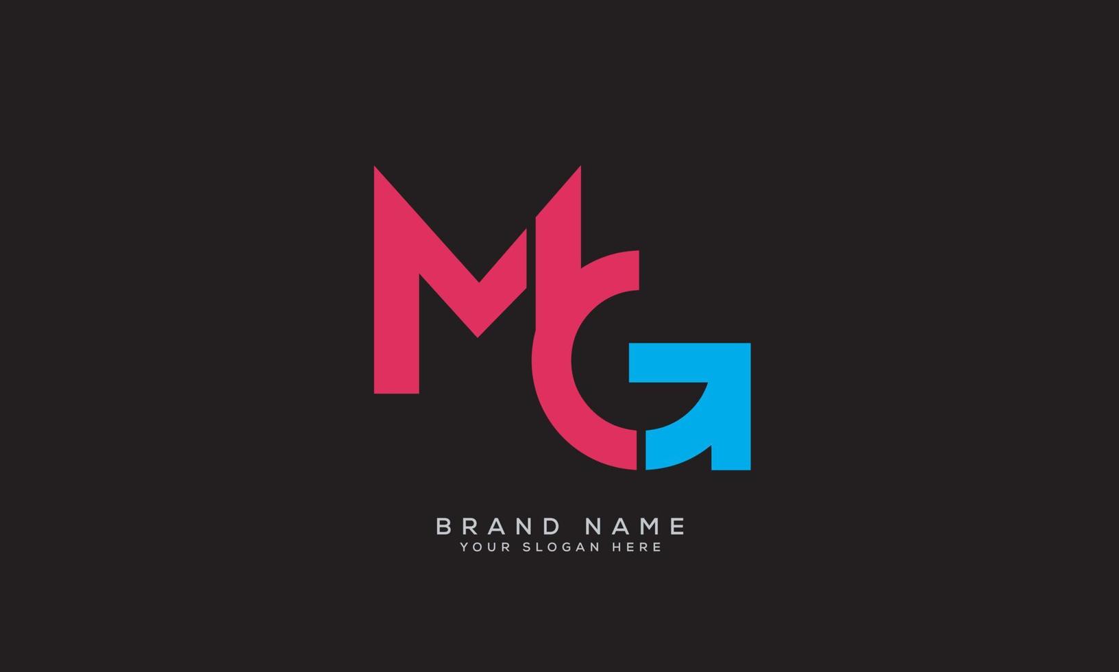 alfabetet bokstäver initialer monogram logotyp mg, gm, m och g vektor
