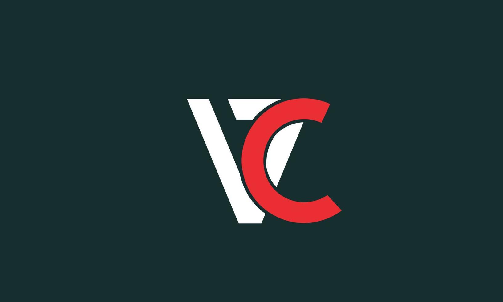 alphabet buchstaben initialen monogramm logo vc, cv, v und c vektor