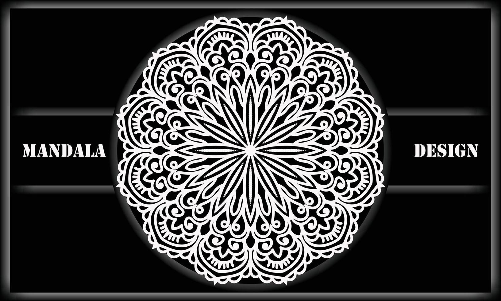 schwarz-weiße Verzierung. Mandala-Design. abstraktes Hintergrunddesign. vektor