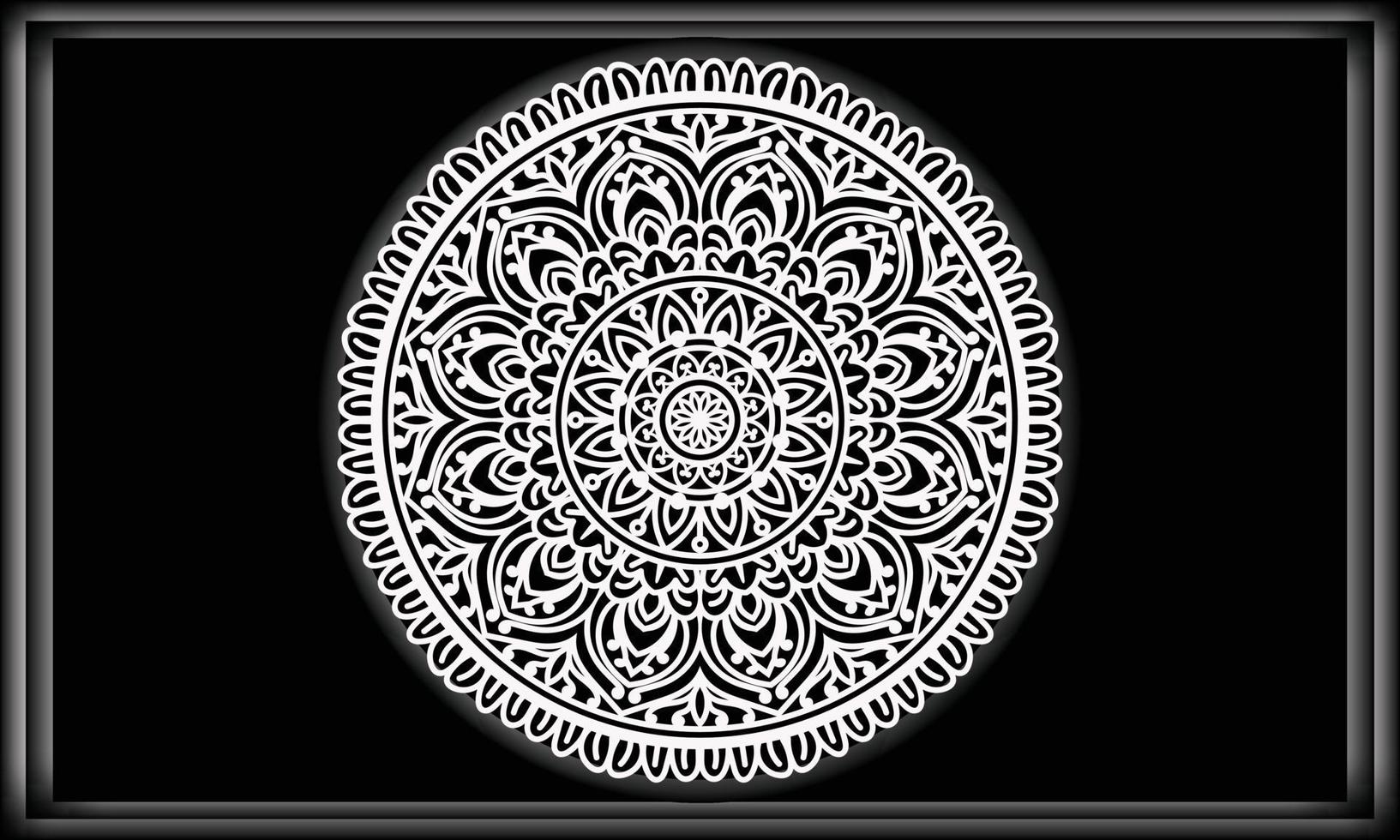 schwarz-weiße Verzierung. Mandala-Design. abstraktes Hintergrunddesign. vektor