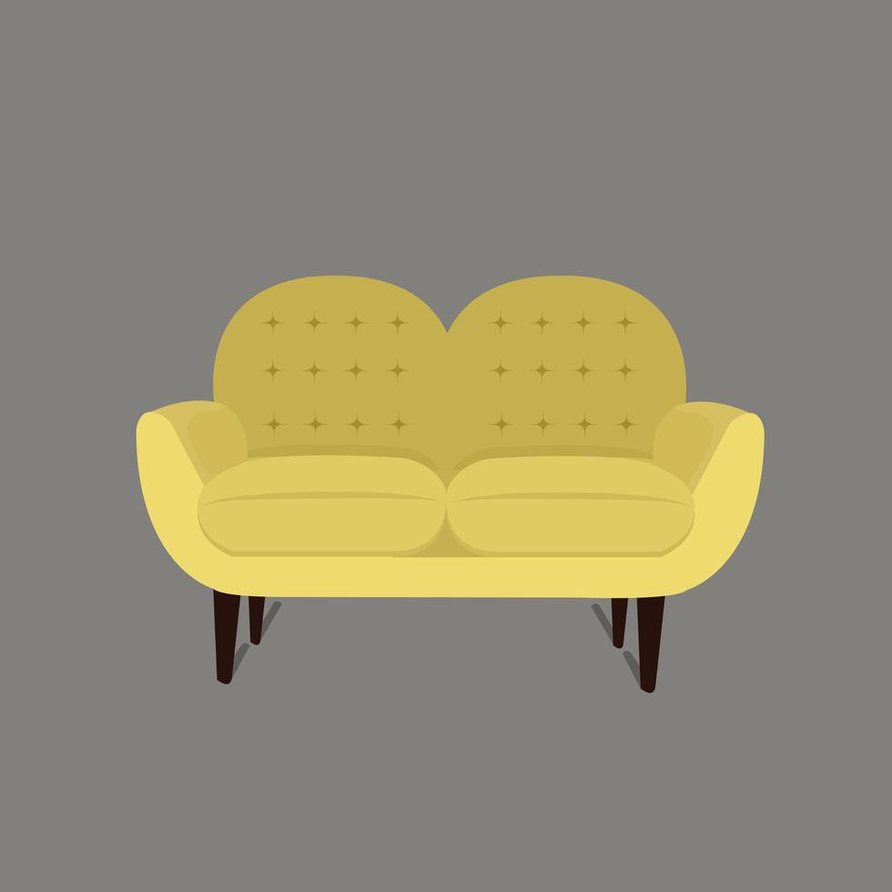 gelbes modernes Sofa für Wohnzimmer vektor