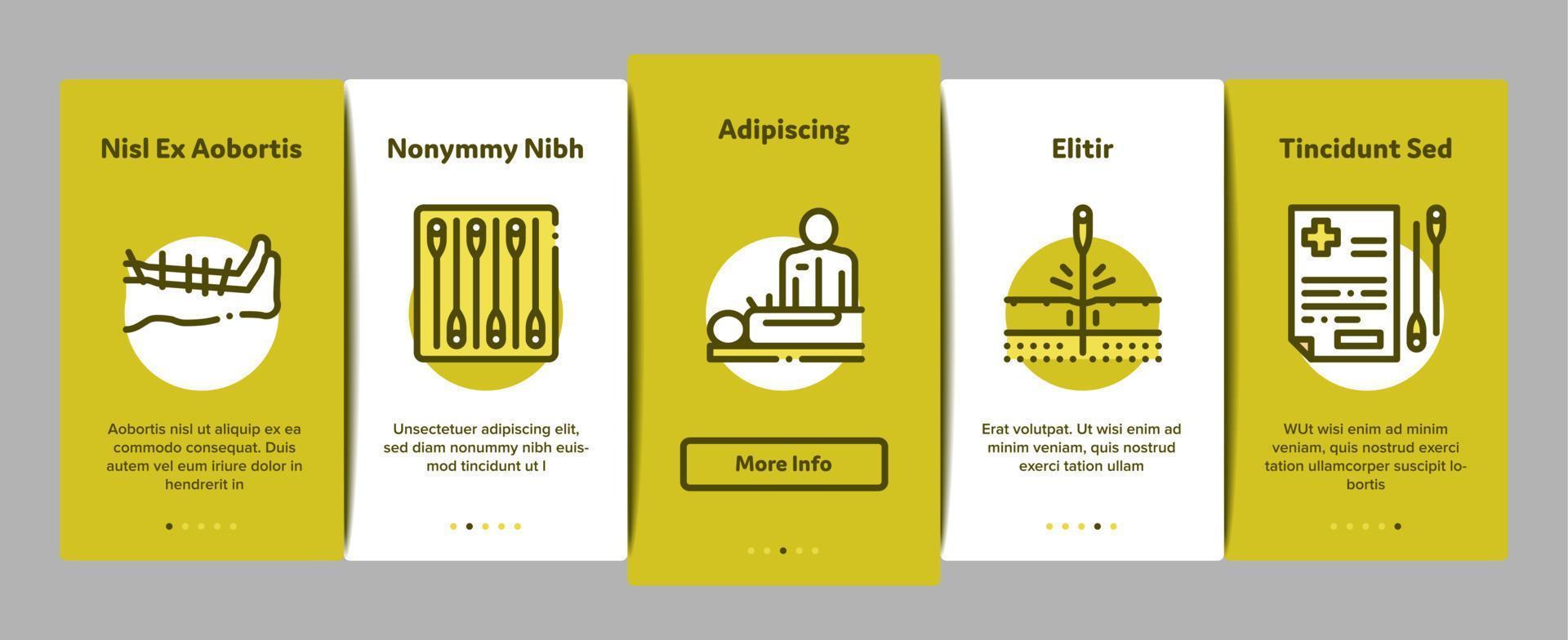 akupunkturtherapie onboarding elemente symbole set vektor