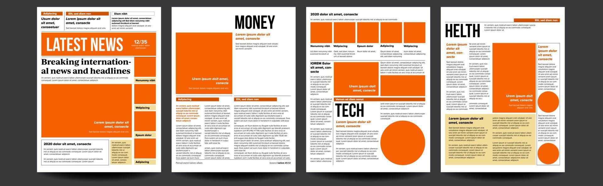 Zeitungsvektor. leere tageszeitung. Schlagzeilen. Reportage Informationen. Illustration vektor