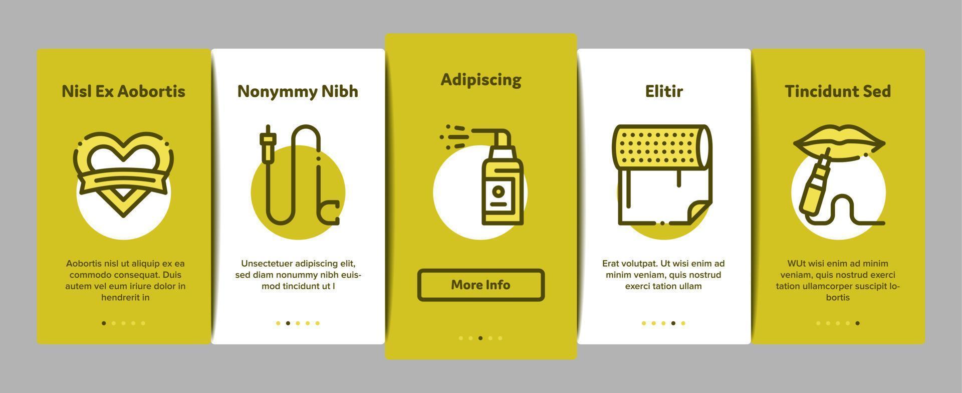 tätowierungsstudio-werkzeug-onboarding-elementikonen stellten vektor ein