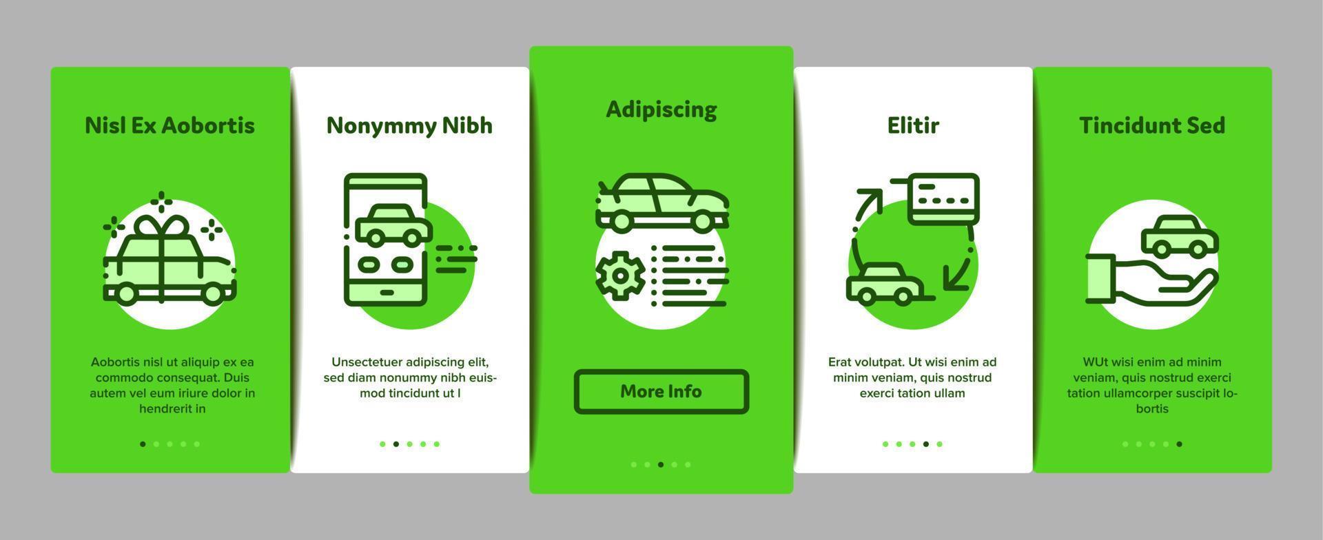 Autohaus Shop Onboarding Elemente Symbole Set Vektor