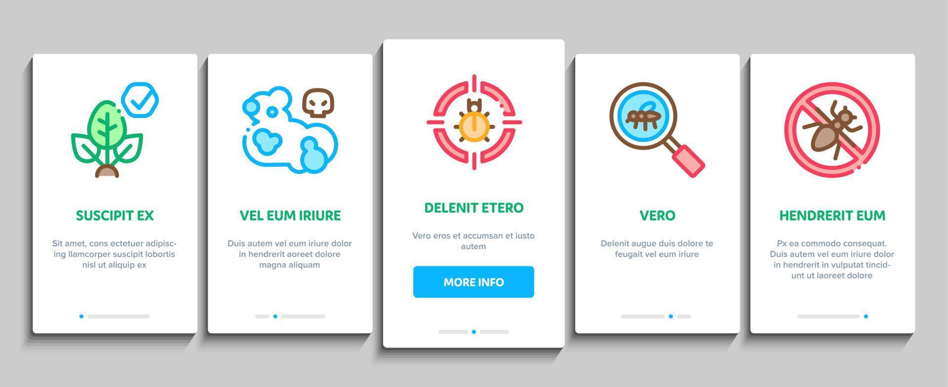 Pestizide setzen Symbole für chemische Onboarding-Elemente Vektor