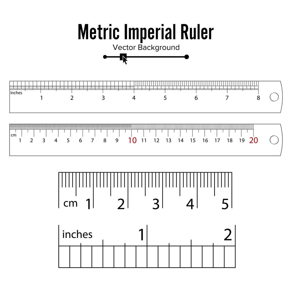 metrisk kejserlig linjaler vektor