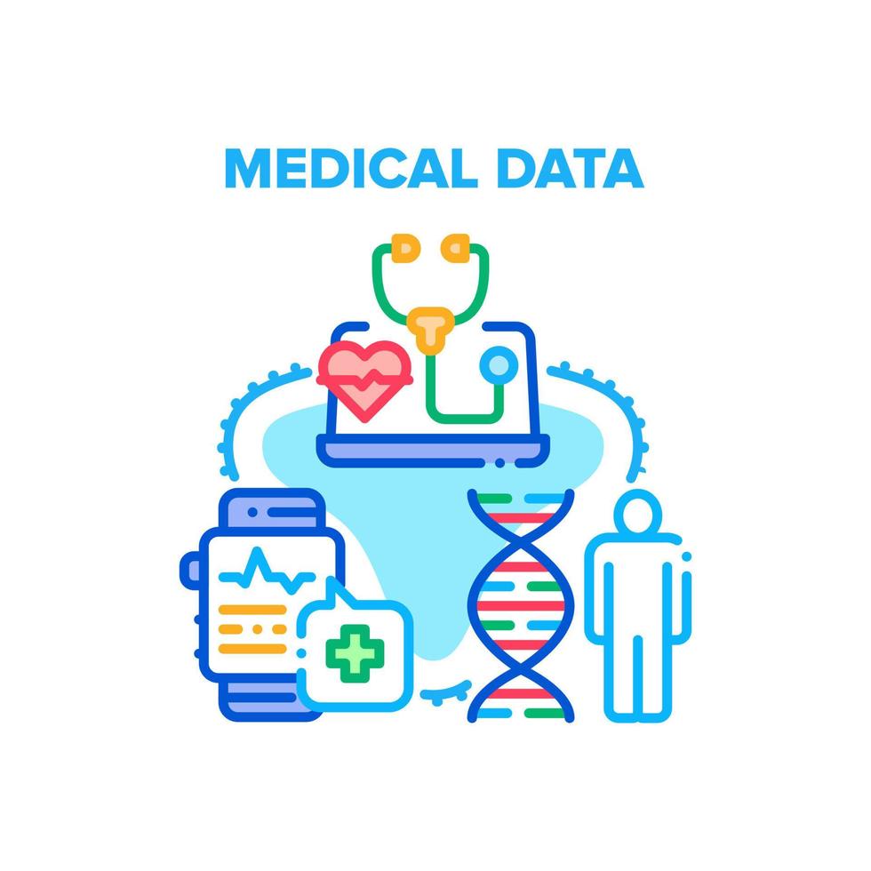 Farbillustration des medizinischen Datenvektorkonzepts vektor