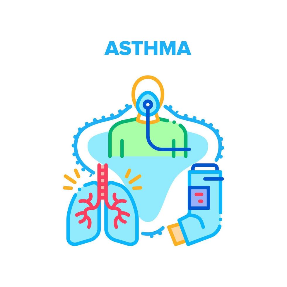 astma sjukdom vektor begrepp Färg illustration