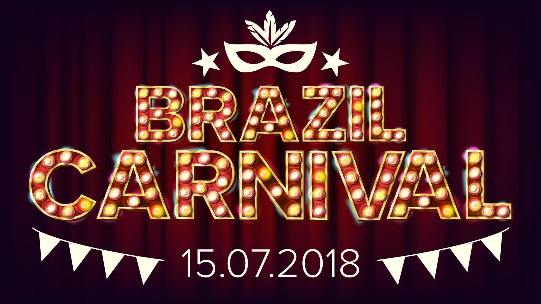 Brasilien karneval baner vektor. karneval lampa bakgrund. för musikalisk fest baner design. retro illustration vektor