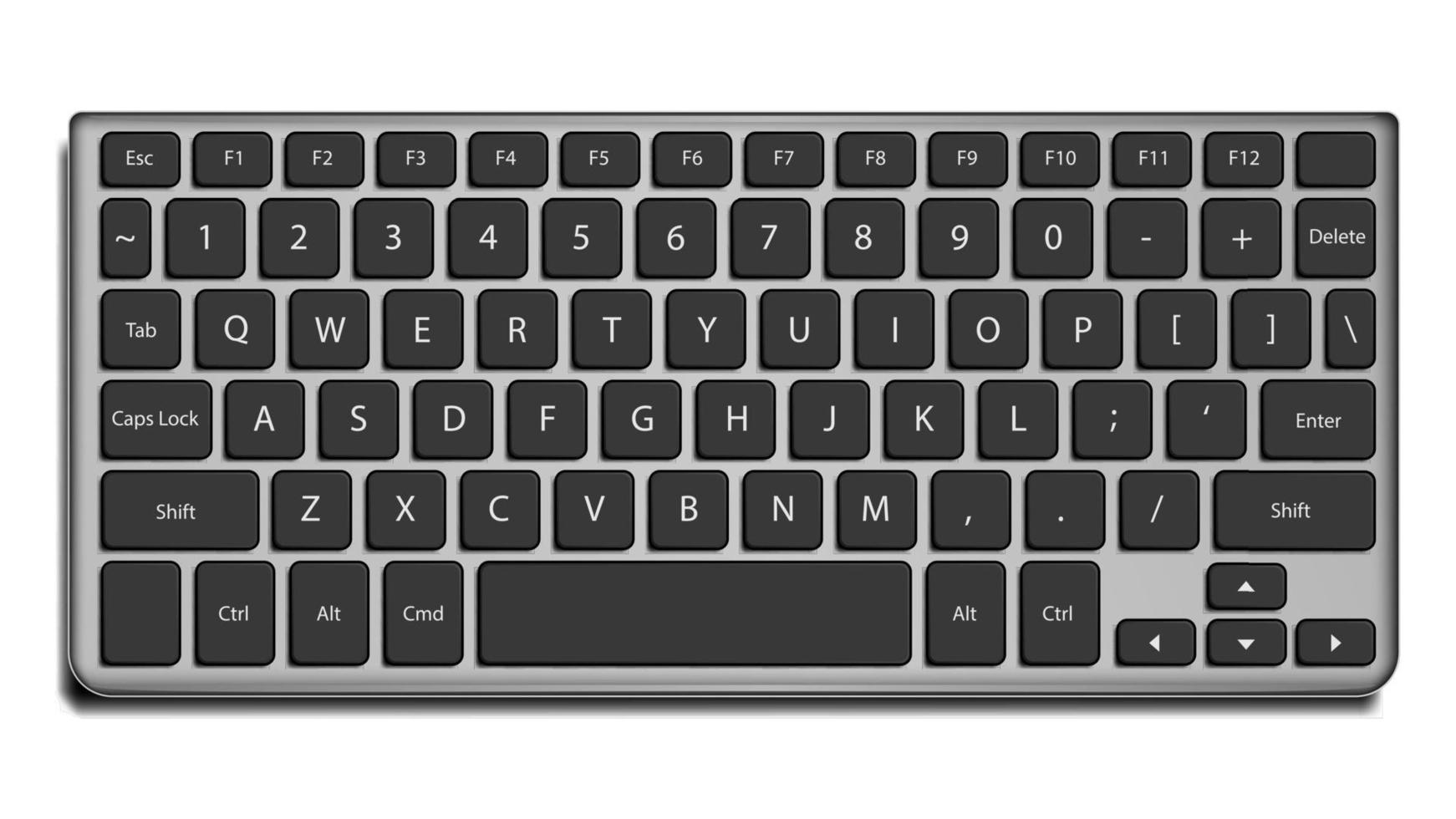 Laptop-Tastatur-Vektor. Buchstaben und Knöpfe. isoliert auf weißer Abbildung vektor