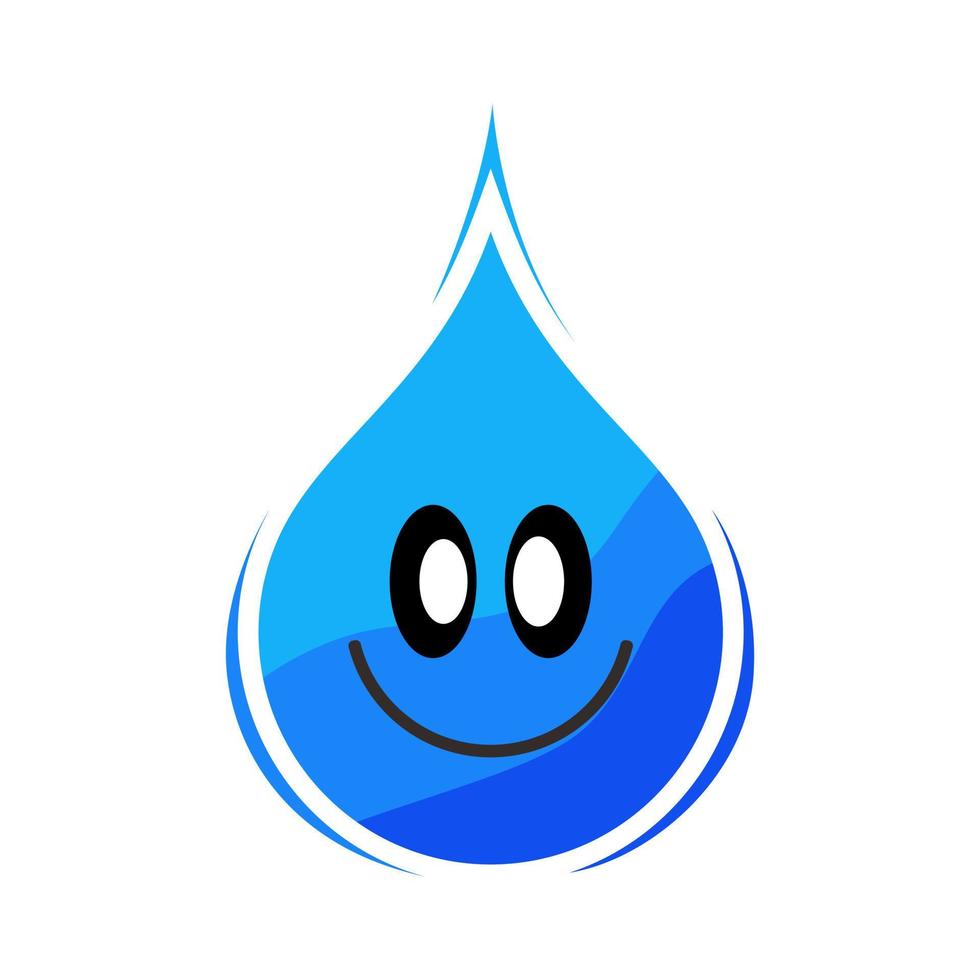 Lächeln Wasser Logo Design Vektor