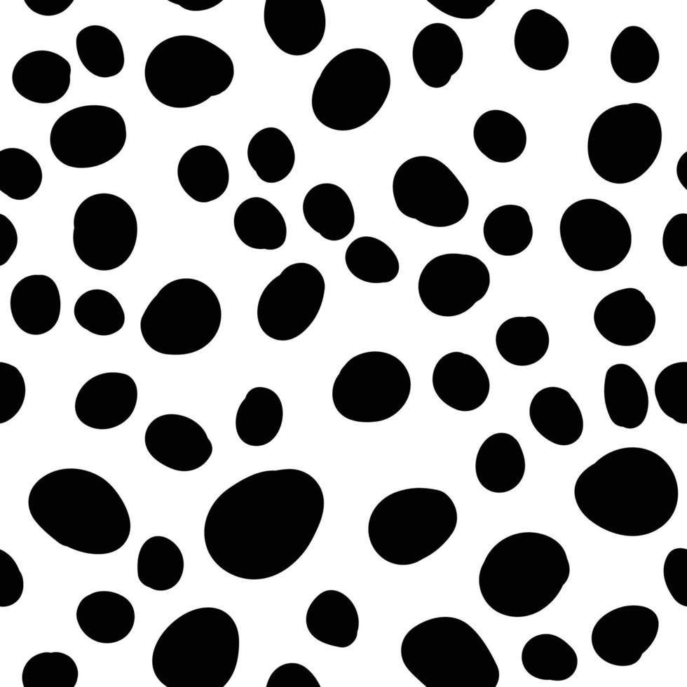 schwarz-weißes, nahtloses Tupfenmuster. einfarbiger, gepunkteter Vektorhintergrund. geometrische Zusammenfassung mit schwarzen Kreisen. Folge 10. vektor