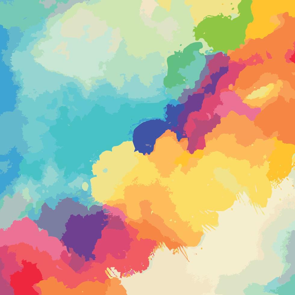 realistisk flerfärgad vattenfärg textur på en vit bakgrund - vektor