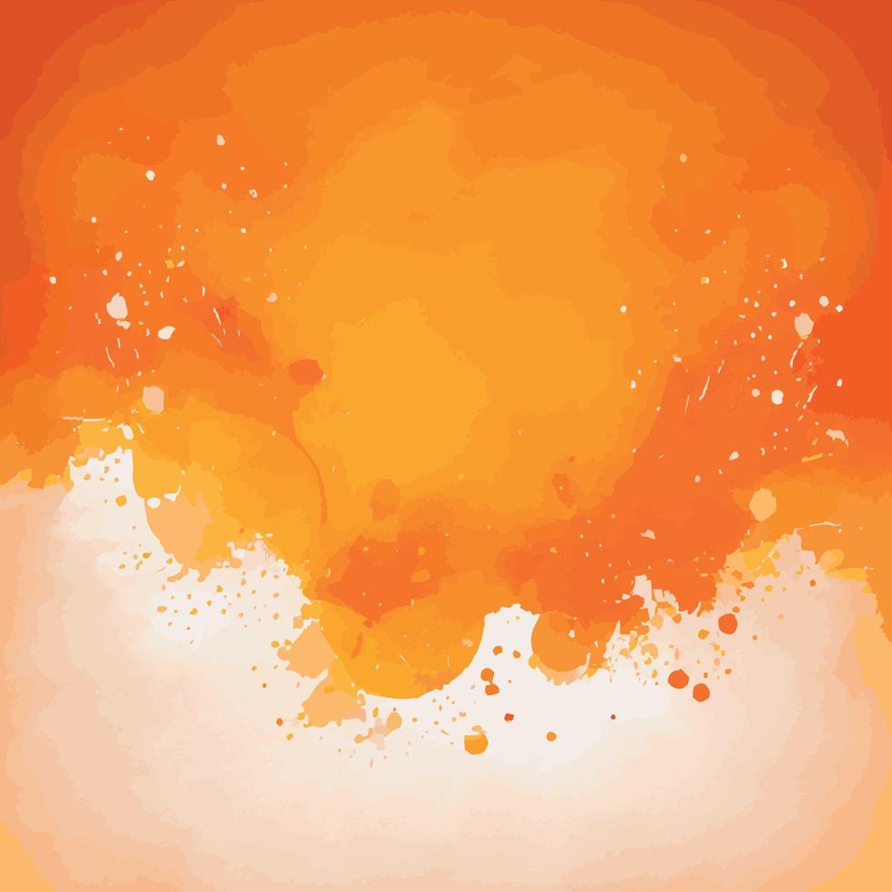 realistisk gul-orange vattenfärg textur på en vit bakgrund - vektor illustration