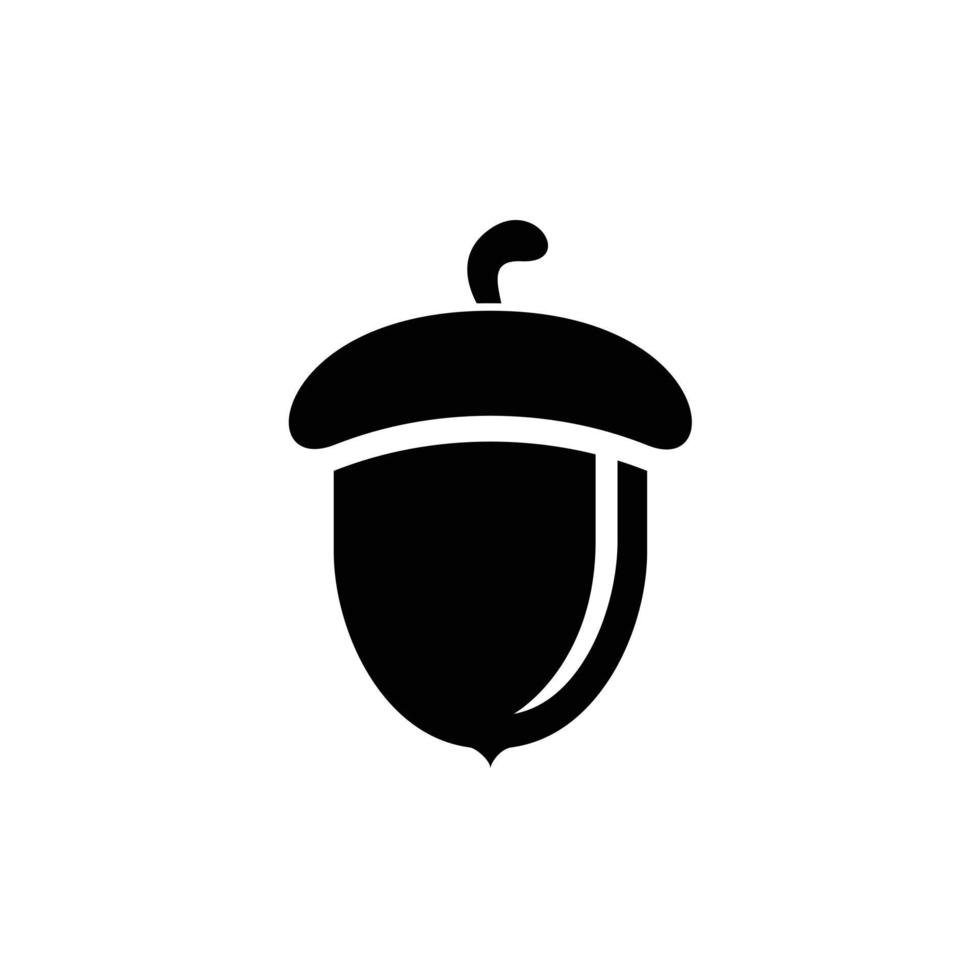 Eichelnuss-Eichensamen-Logo-Design-Silhouette vektor