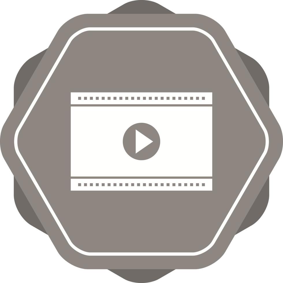 einzigartiges Video-Player-Vektor-Glyphen-Symbol vektor