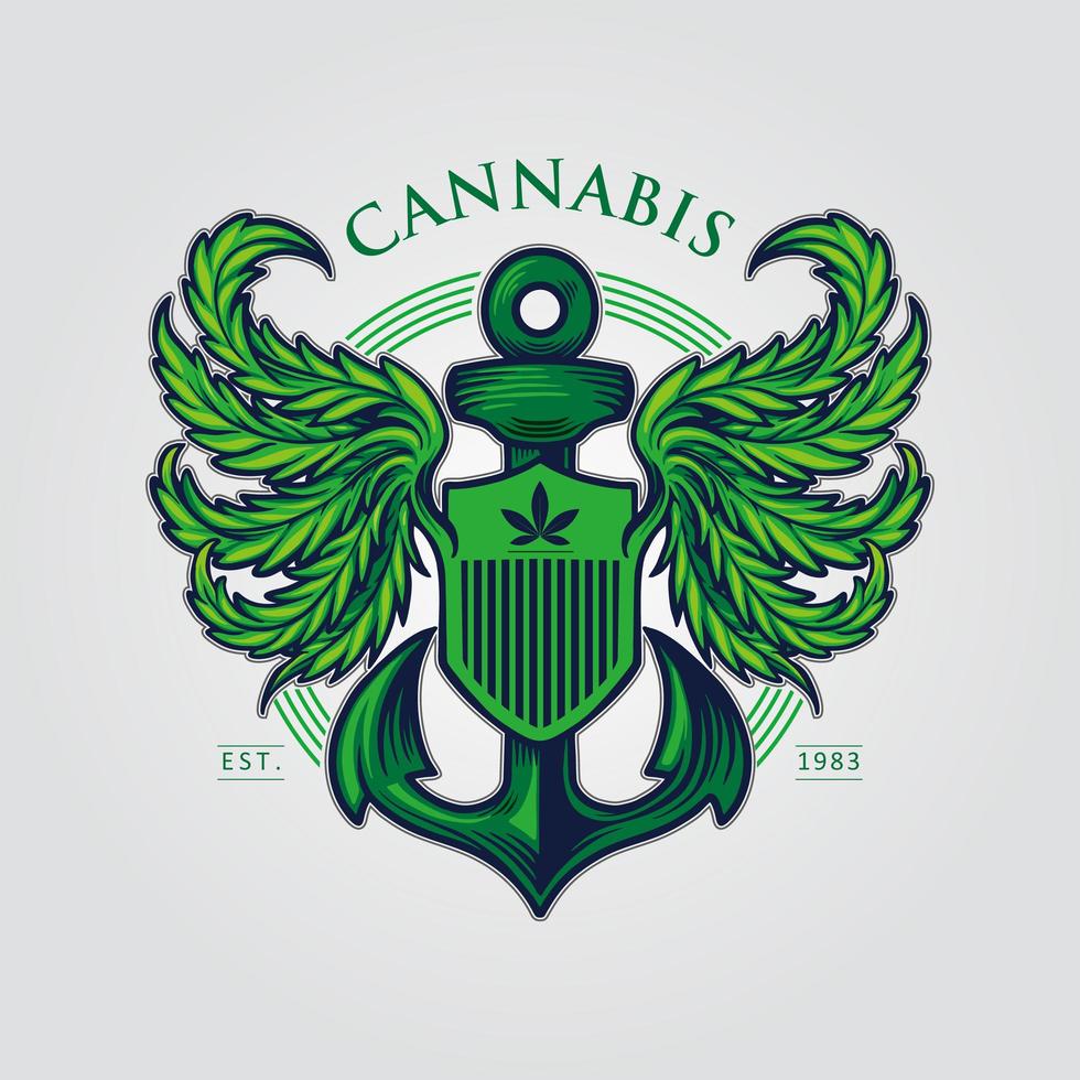 cannabis wing maskot vektor