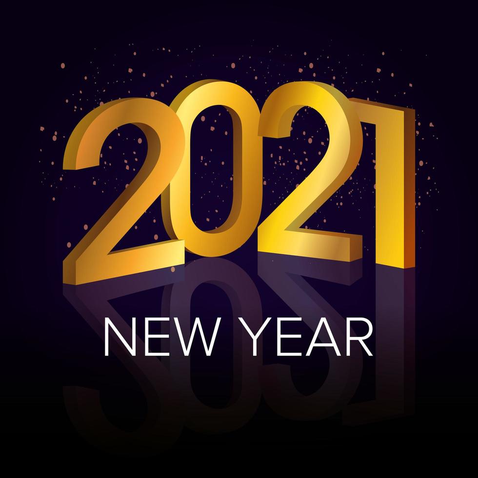 Frohes neues Jahr, 2021 goldene Plakatfeier vektor