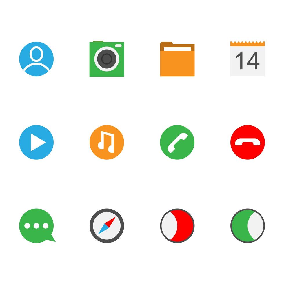 olika moderna ikoner för smartphone-applikationer vektor