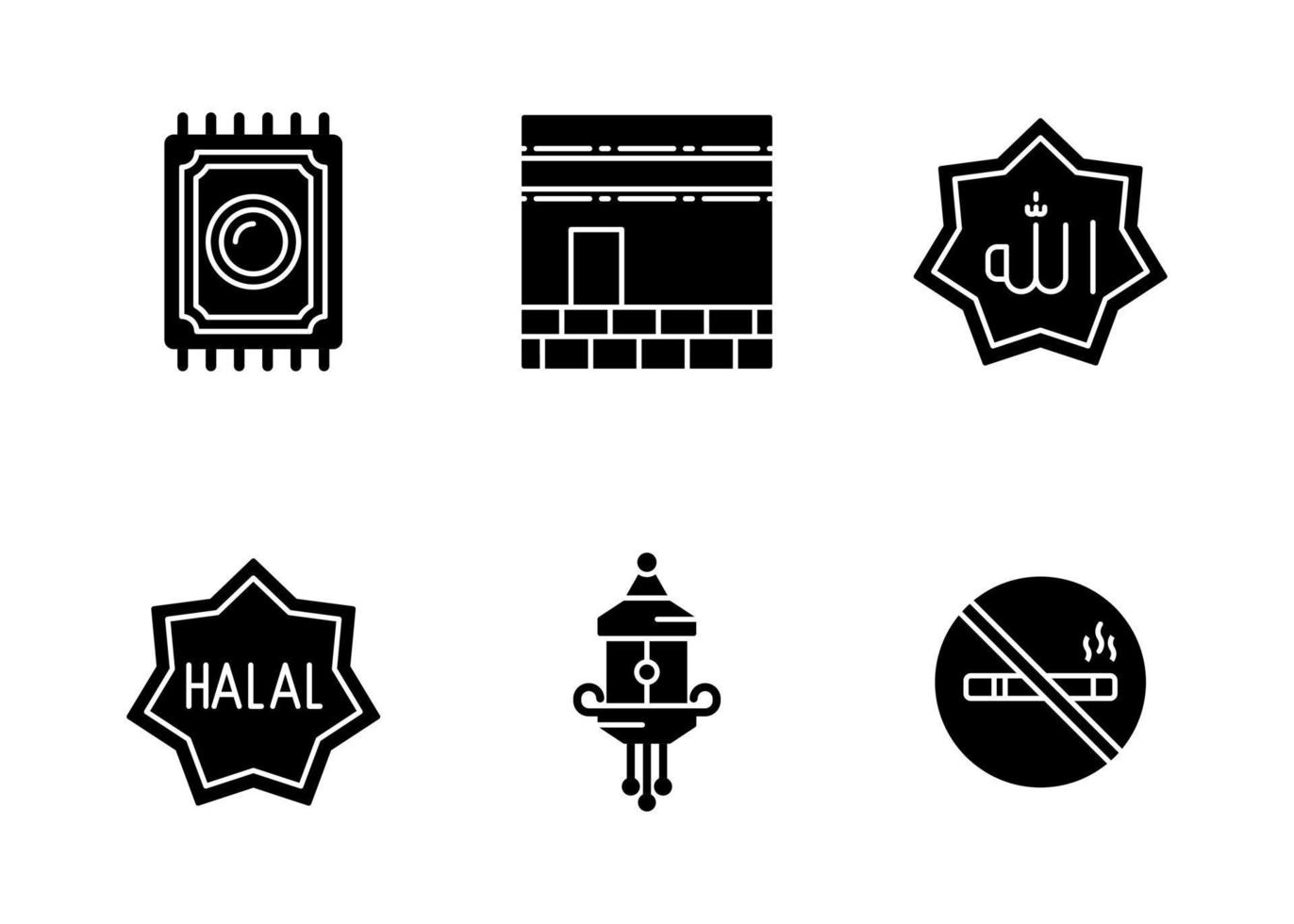 muslim vektor ikon uppsättning