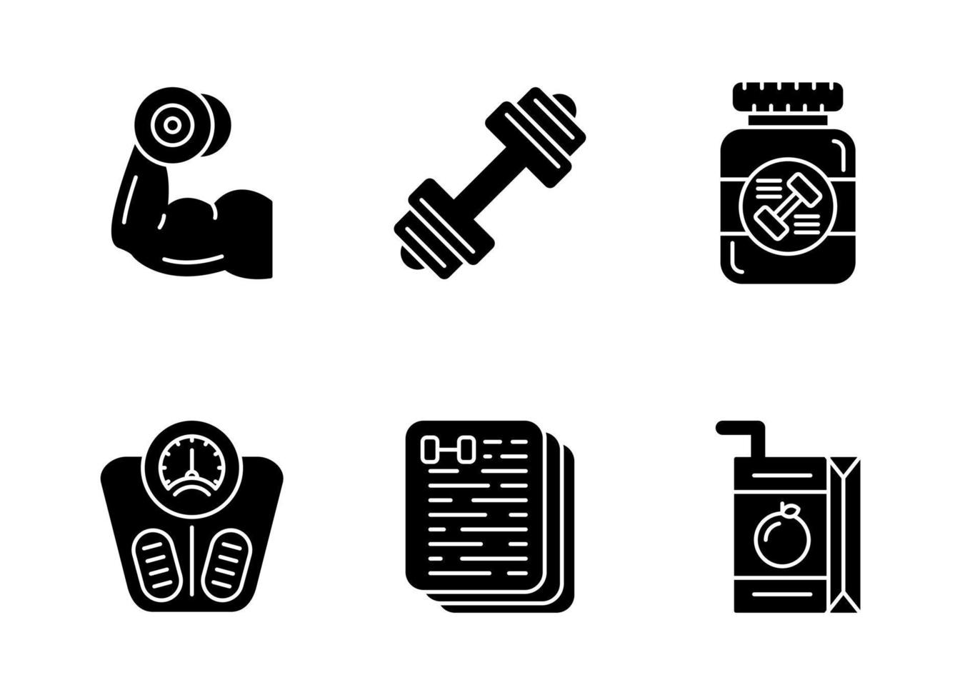 Fitness-Vektor-Icon-Set vektor