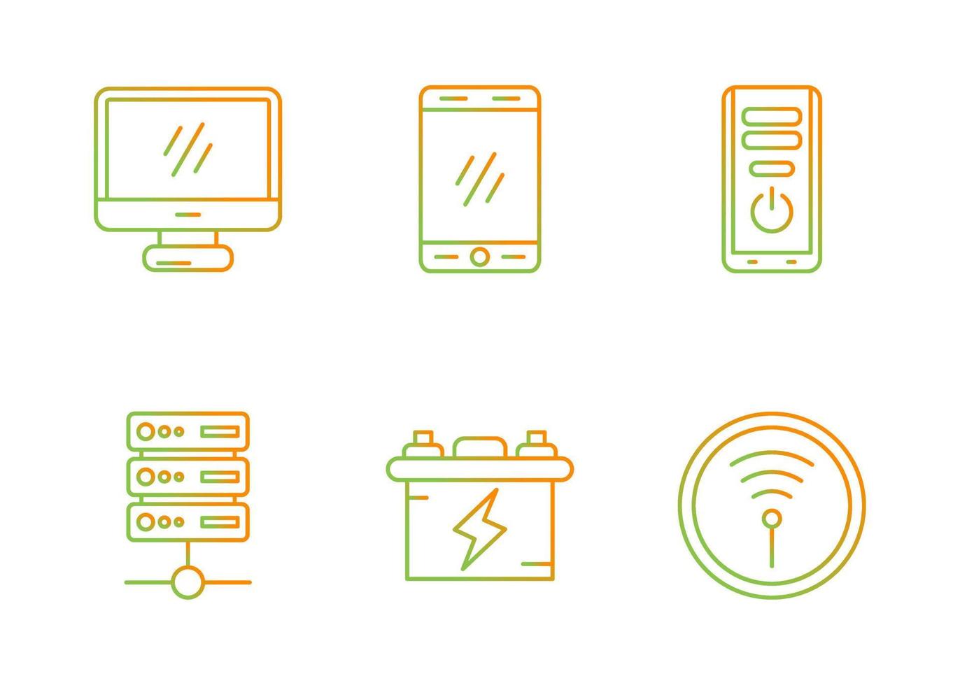 Computer- und Hardware-Vektor-Icon-Set vektor