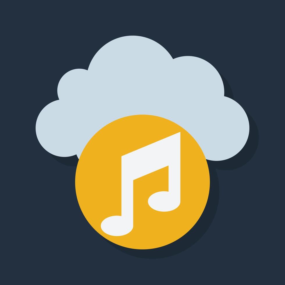 musik lagring - platt Färg ikon. vektor