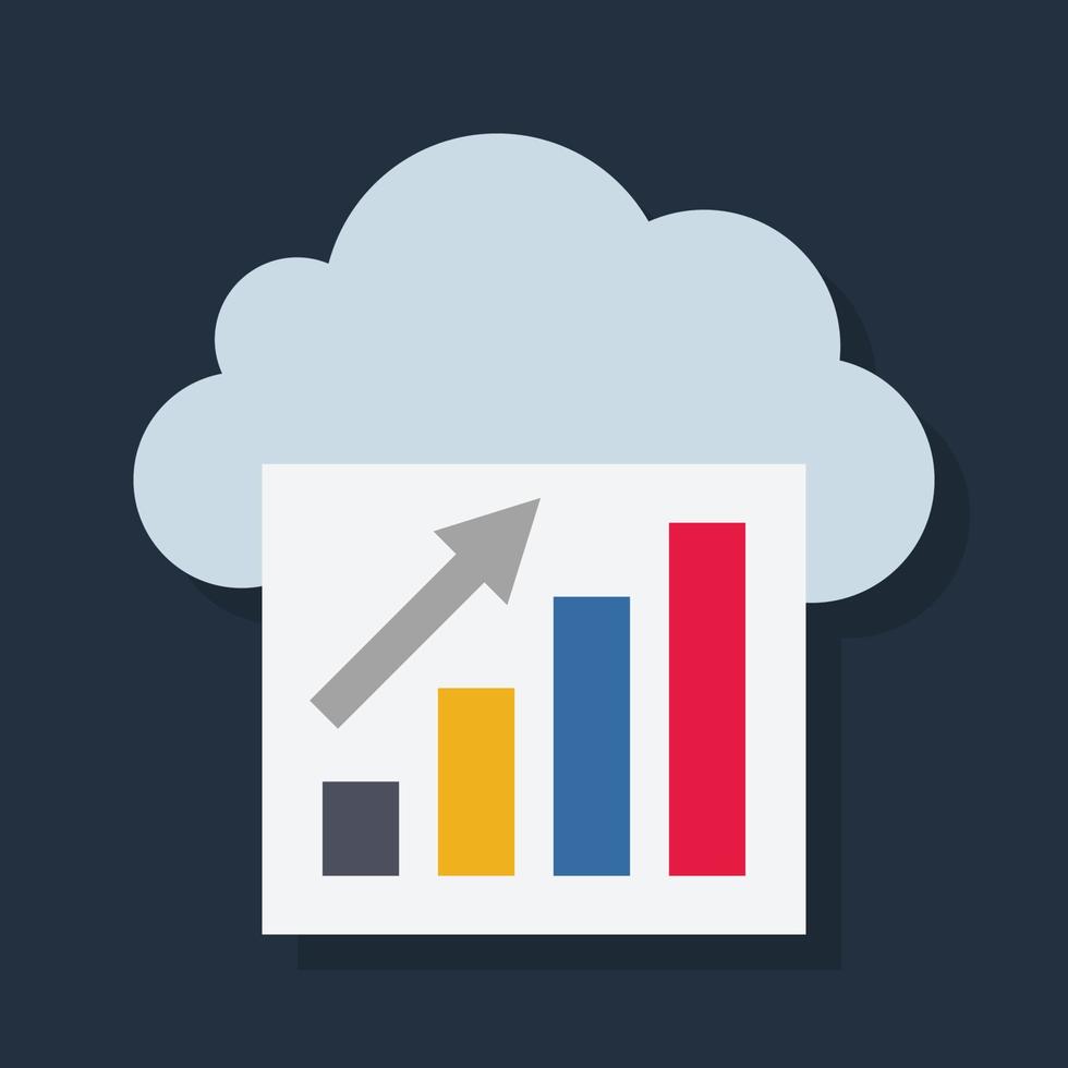 Cloud-Analyse - flaches Farbsymbol. vektor