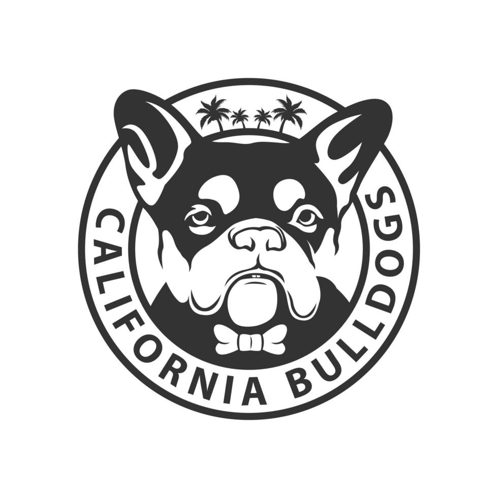 Zwinger für französische Bulldoggen und Logo-Vektorillustration vektor