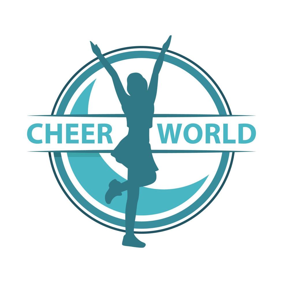 heja på värld logotyp behövs till visa de cheerleading vektor illustration