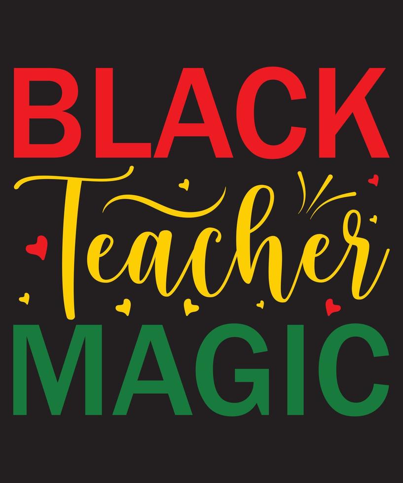 svart lärare magi t-shirt design vektor