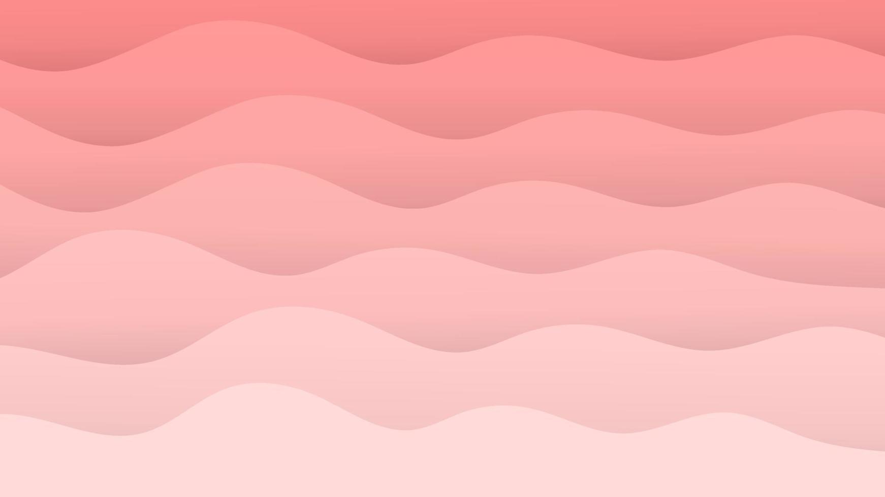 Vektorgrafik rosa Wellenmuster, sanfte Pastellwellen mit Farbverlauf, abstrakter rosa Muschelstil vektor