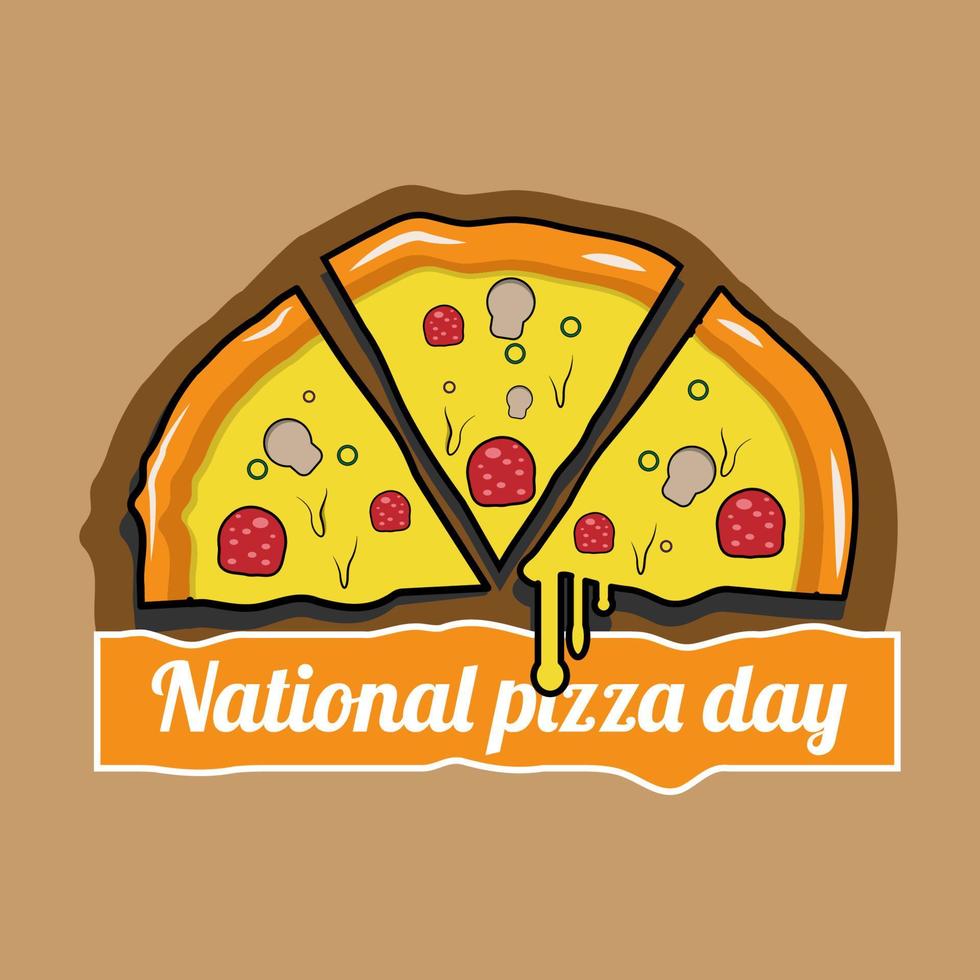 nationell pizza dag firande mall vektor