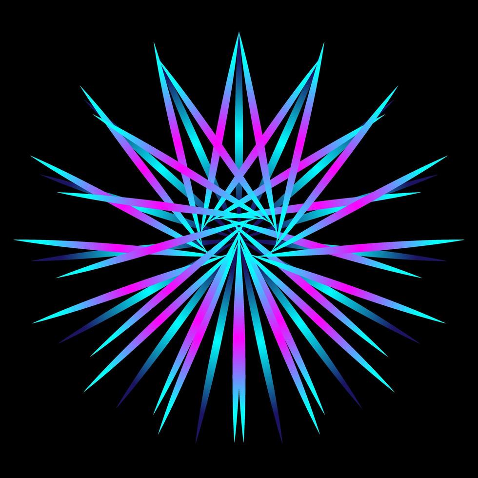 fraktalt mönster i form av ett stjärnljus vektor