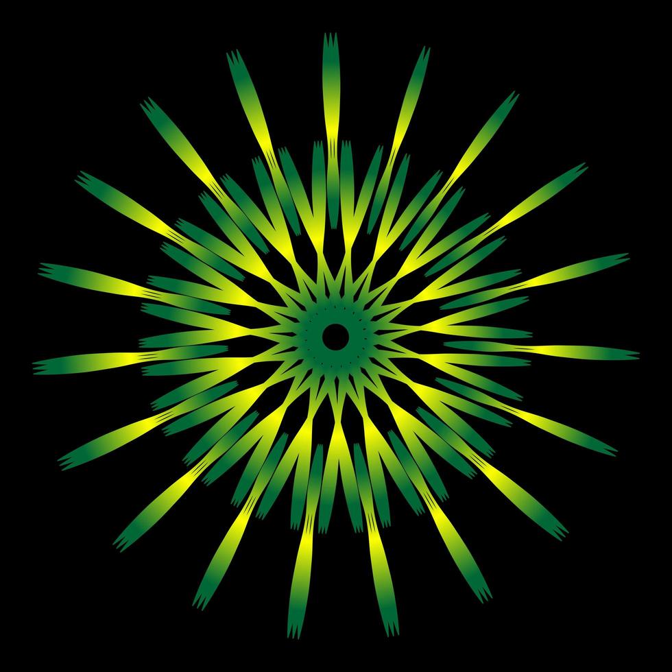 abstrakter Mandala-Spirograph auf schwarzem Hintergrund vektor